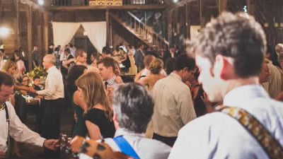 Bellevue Rhythmaires The guests enjoy entertainment from bands wedding performance